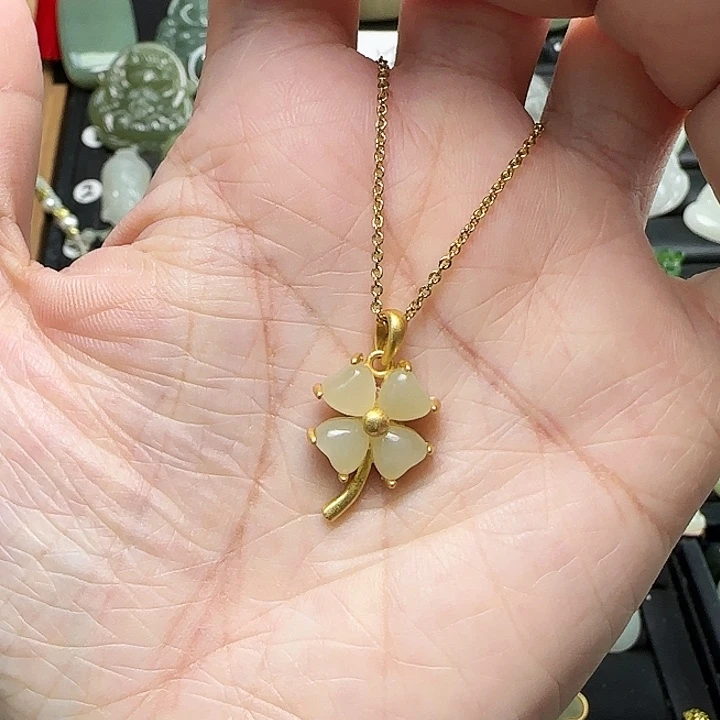 颈饰银S925镶嵌和田玉