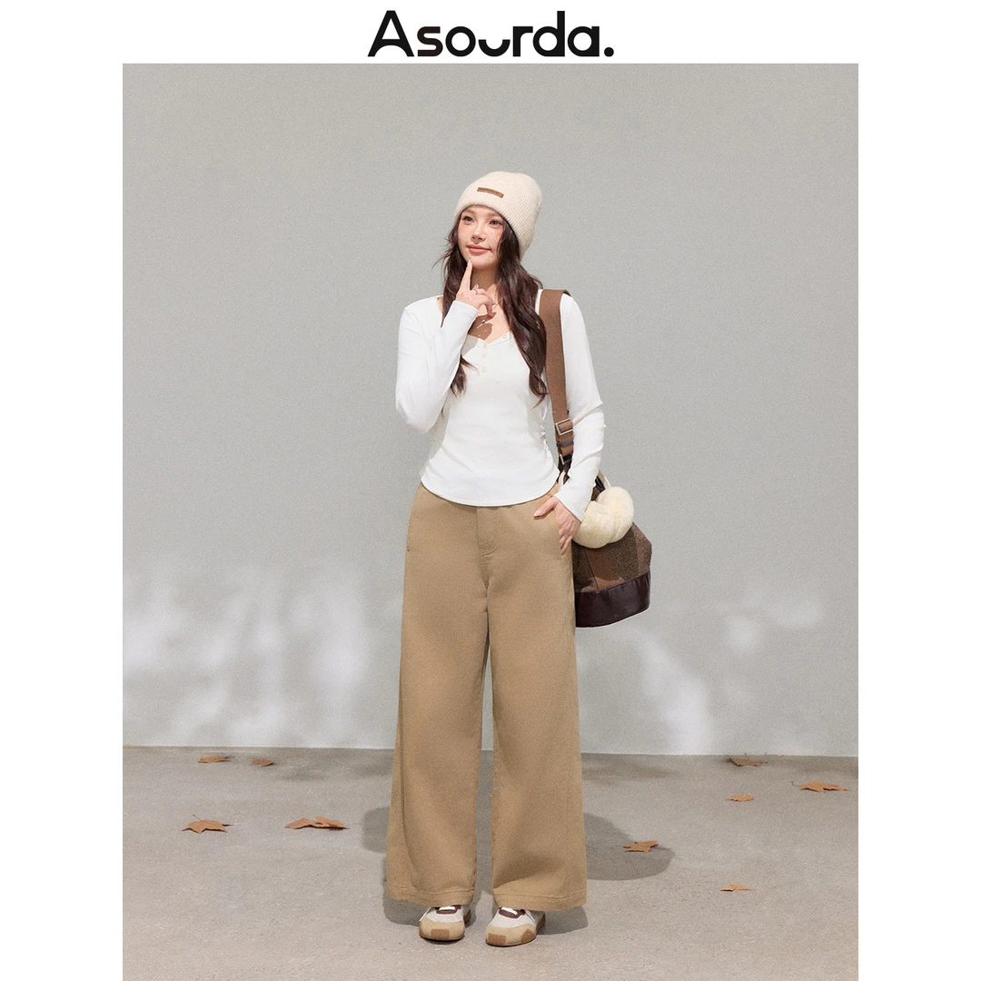 一口苏达棍子裤 秋季痞帅炸街风出游服装女显瘦直筒牛仔裤子