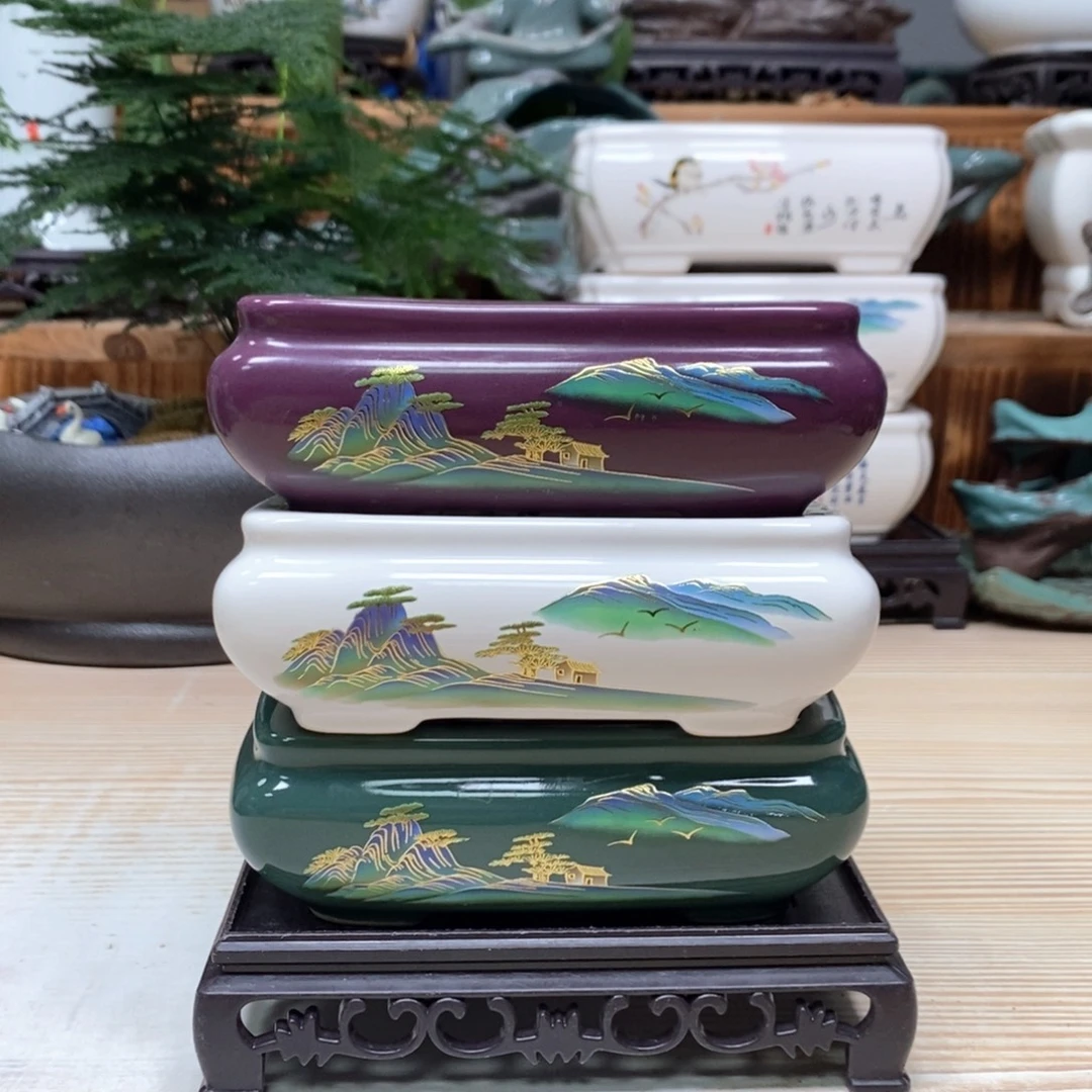 紫砂花盆陶瓷艺术花盆陶瓷