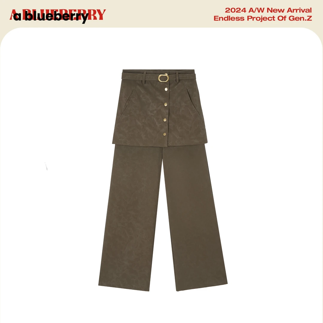 ablueberry 直筒显瘦辣妹休闲裤女25春显腿长设计感裙裤BQ3006926