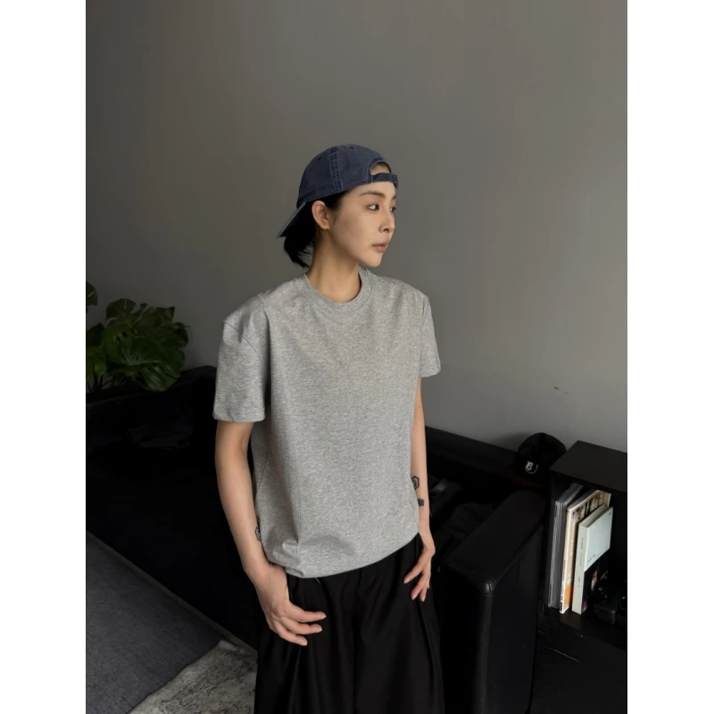 夏季cleanfit短宽版凉感科技透气吸汗速干明辑线宽松百搭圆领T恤