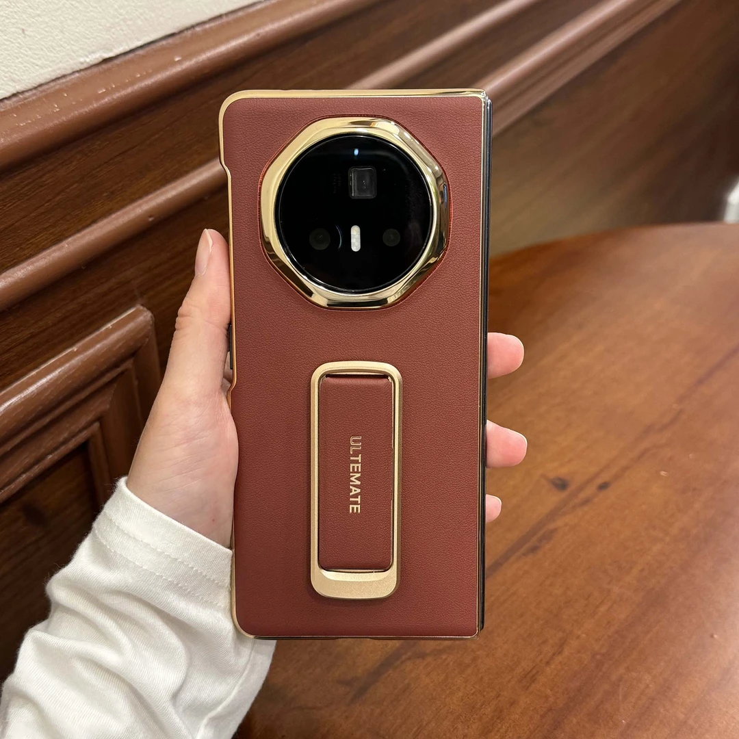 适用荣耀MagicV3真皮腕带支架手机壳V3超薄单后壳旋转支架全包壳