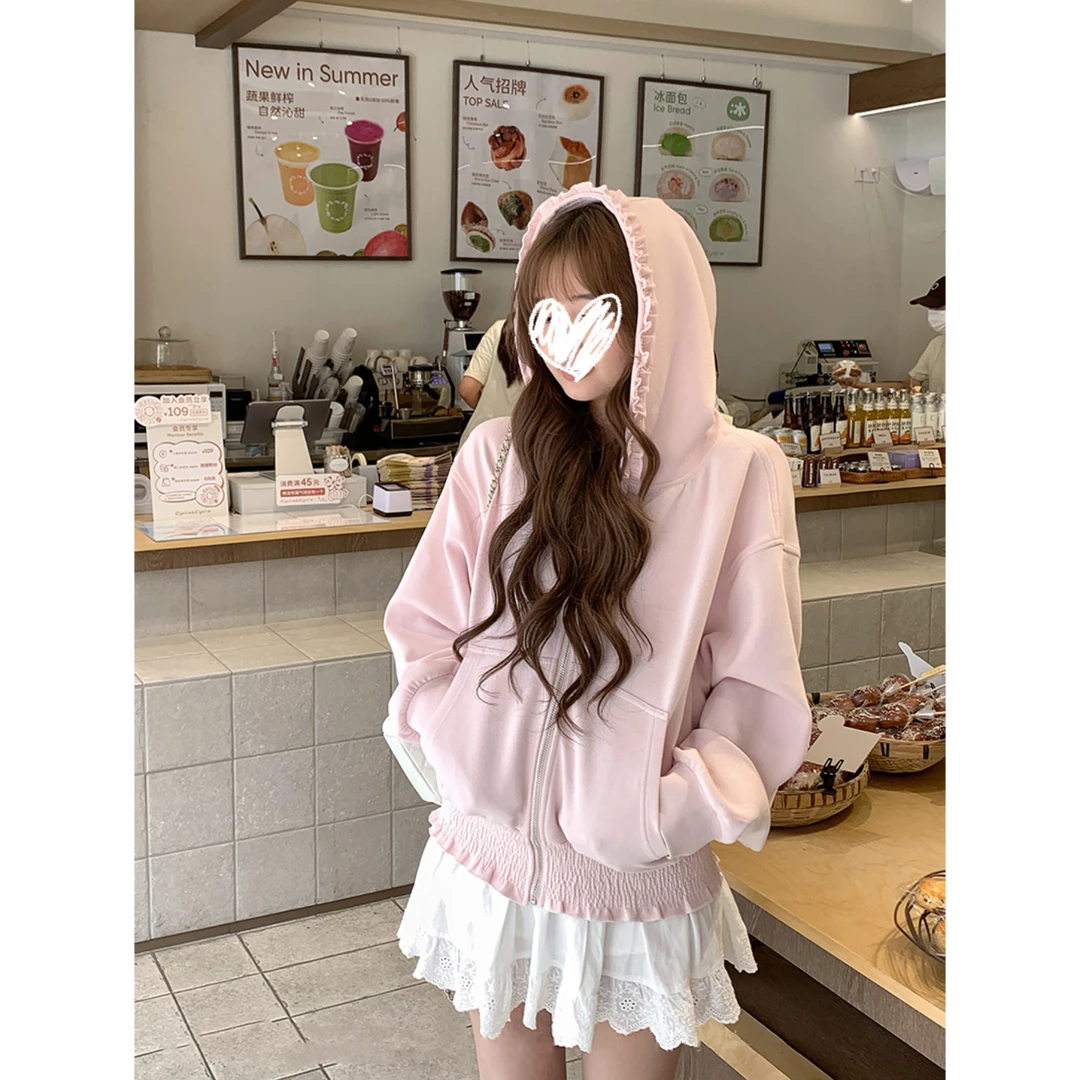 早秋新款韩版小众拉链开衫外套女Y3882