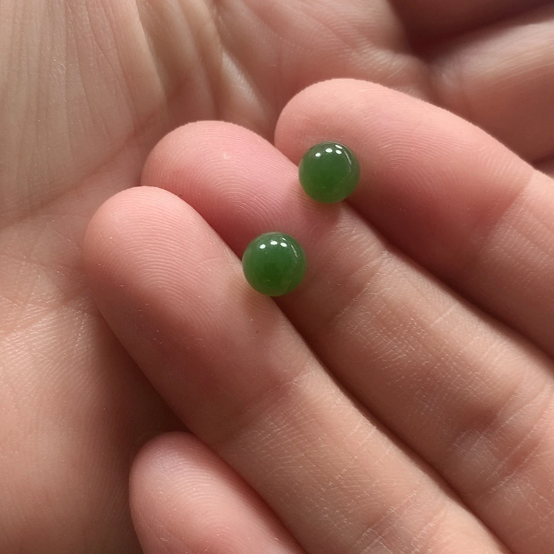 和田玉耳饰18K金镶嵌