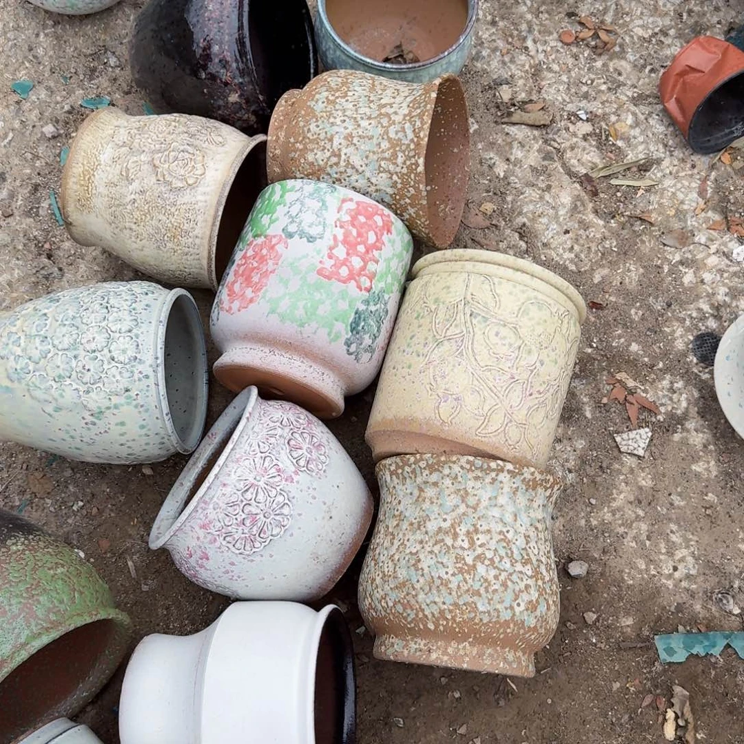 紫砂摆件瑕疵颜色随机口18高20，口20高18左右随机两个