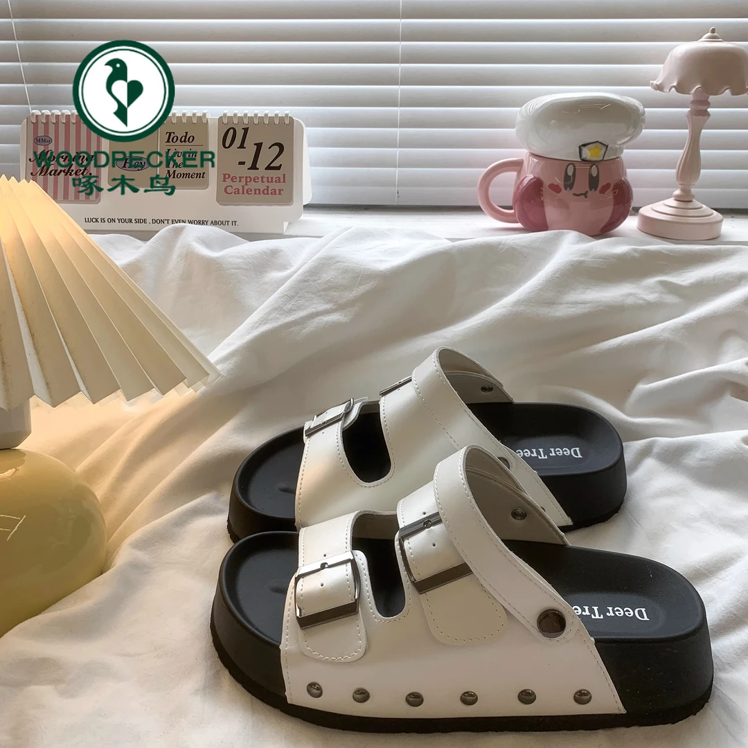 啄木鸟两穿设计感小众凉拖鞋女2025夏季新款学生韩版百搭沙滩鞋