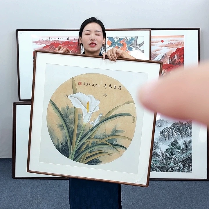 国画手绘作品80×80尺寸
