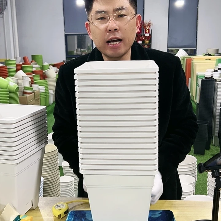 正品方盆口20高22白色6只无托