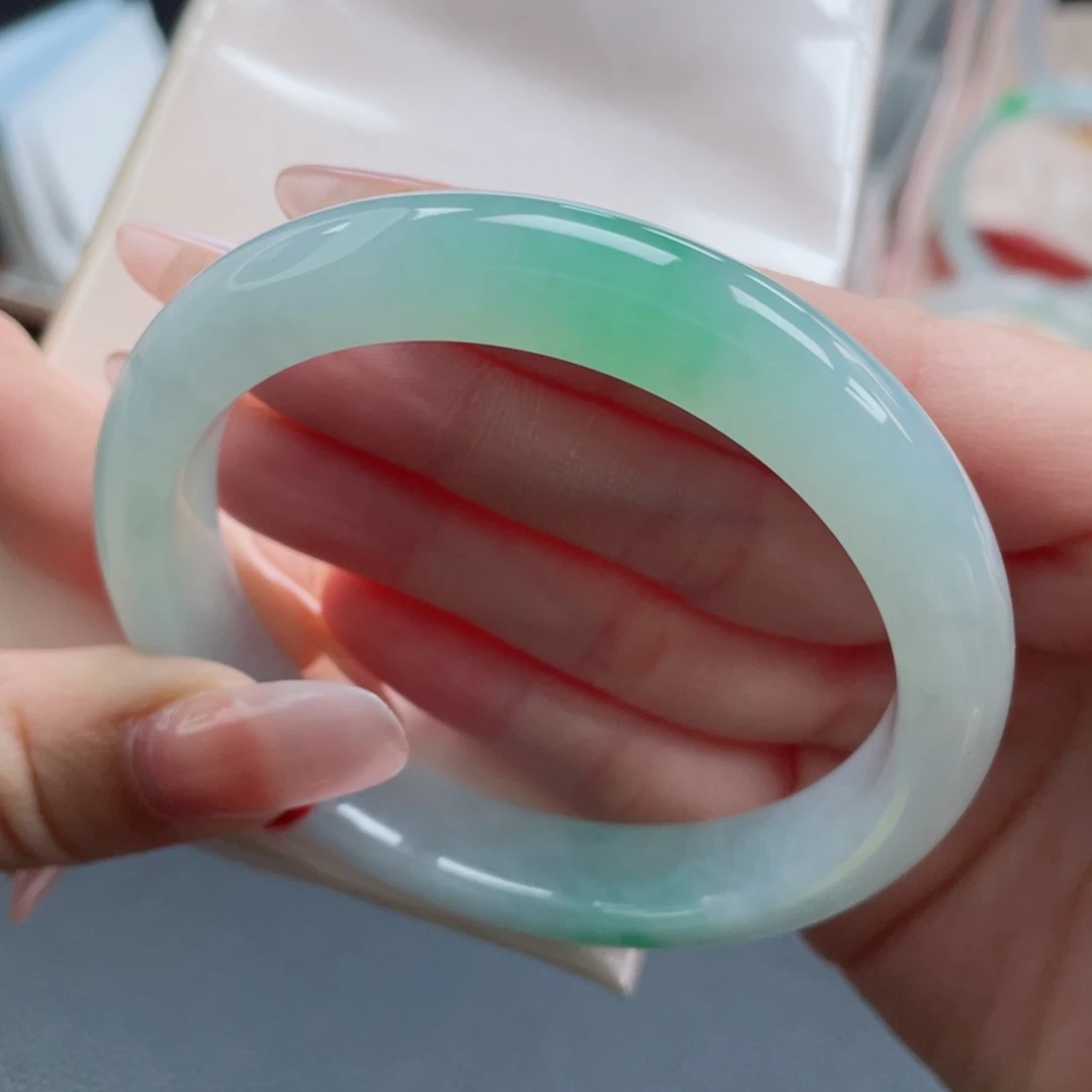 未镶嵌手镯翡翠59.8双耳挂翠一生富贵 寓意感 20号