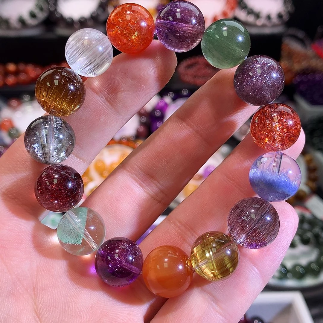 未镶嵌水晶手链收藏级多宝水晶13+