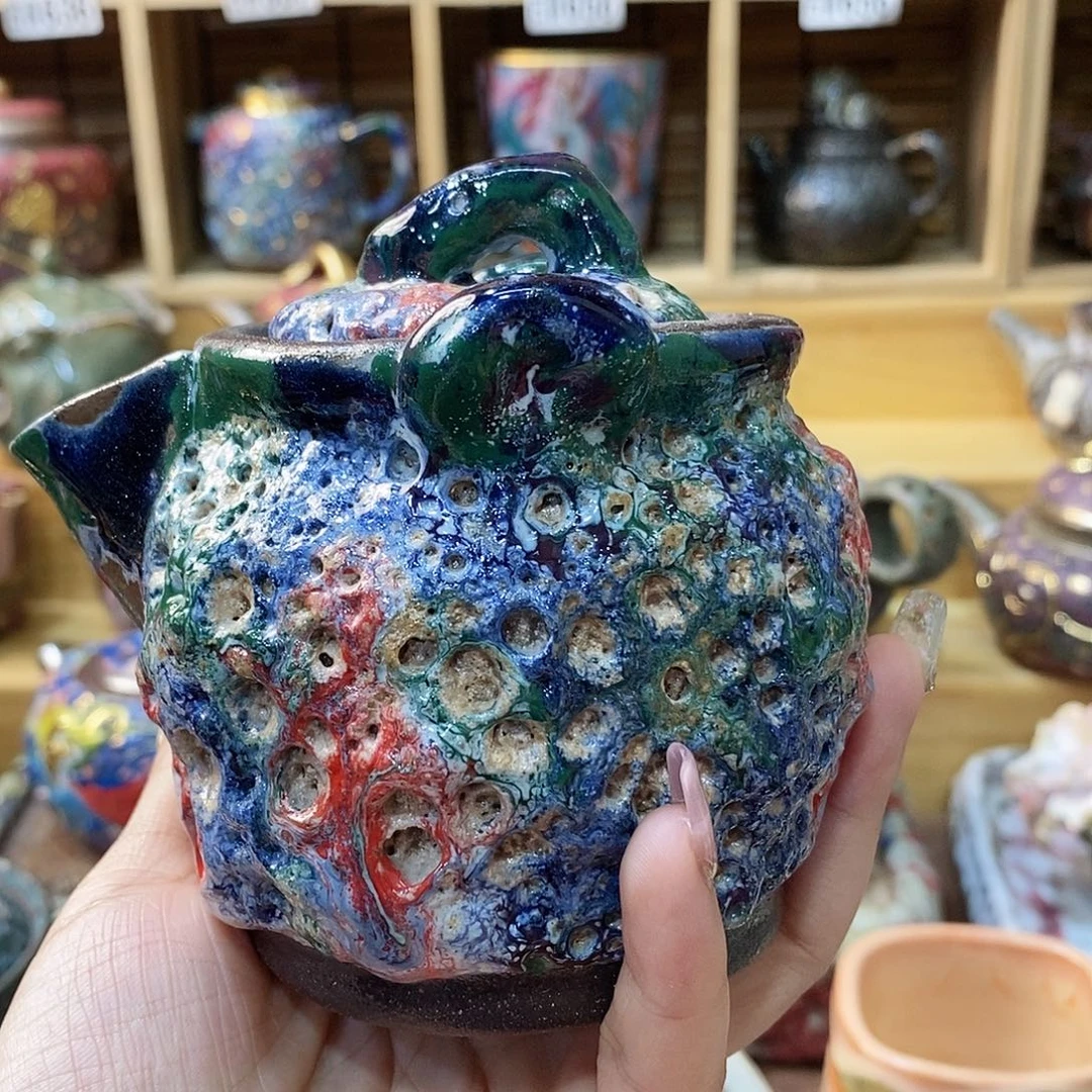 粗陶志野柴烧茶器