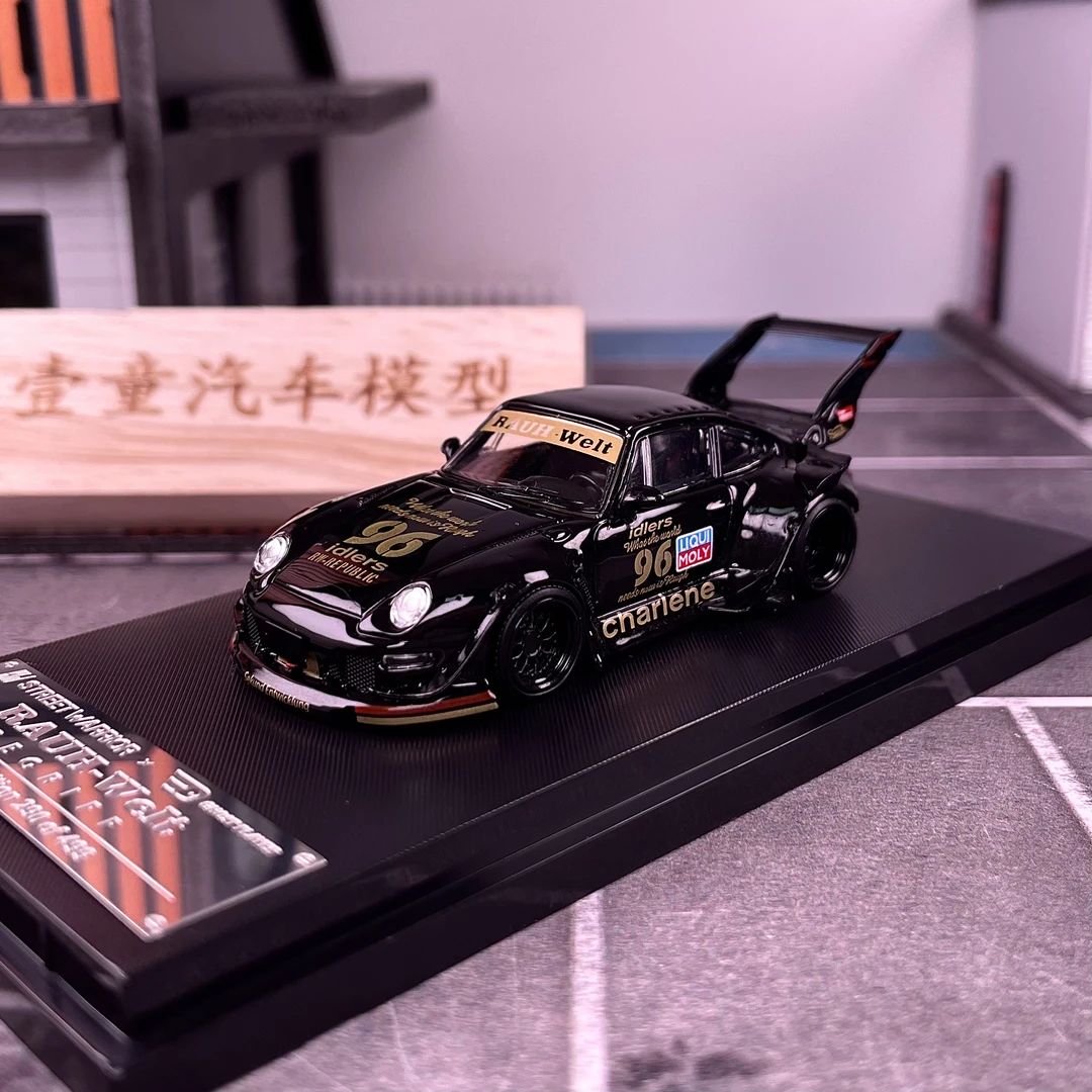 【壹童现货】SW 1:64 保时捷993 RWB 黑色96号高尾翼 合金汽车模型