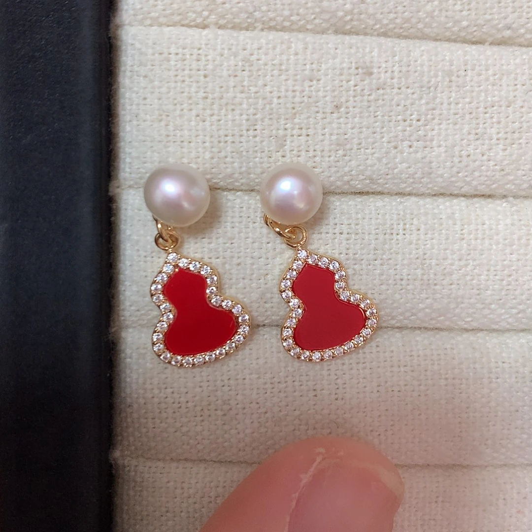 淡水珍珠耳饰合金