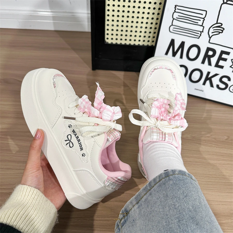 Warrior/回力格子拼接小白鞋女甜妹百搭韩版板鞋学生通勤休闲鞋女