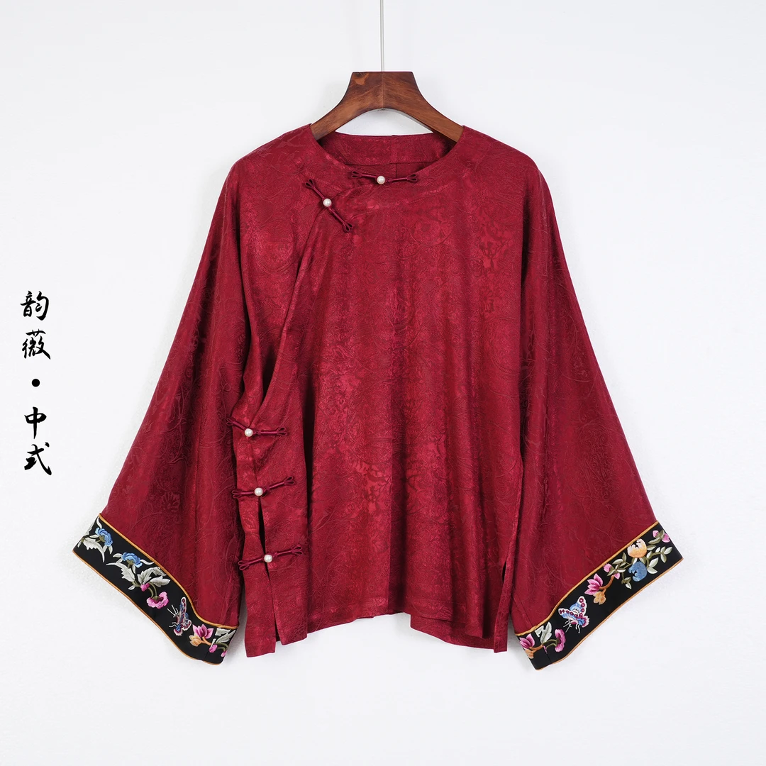 孤品女士上衣传统国风中式百搭时尚手推绣打底衫衬衣N25010420