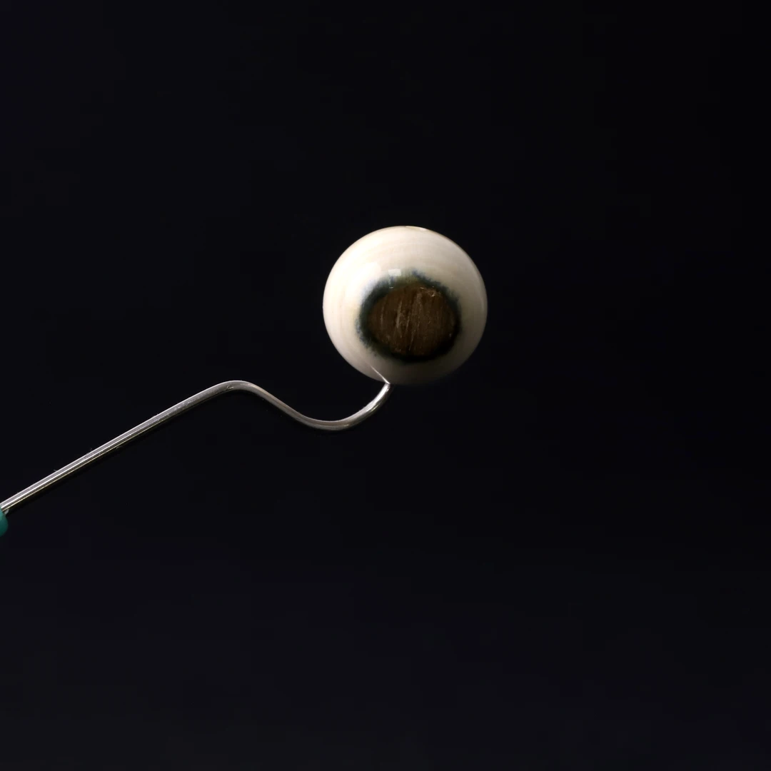 M0226-1 蓝平眼猛犸圆珠隔珠顶珠腰珠DIY文玩单珠饰品