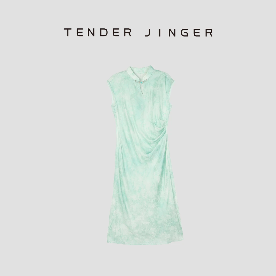 Tender Jinger【黑标】新中式立领盘扣旗袍T52GCC81152