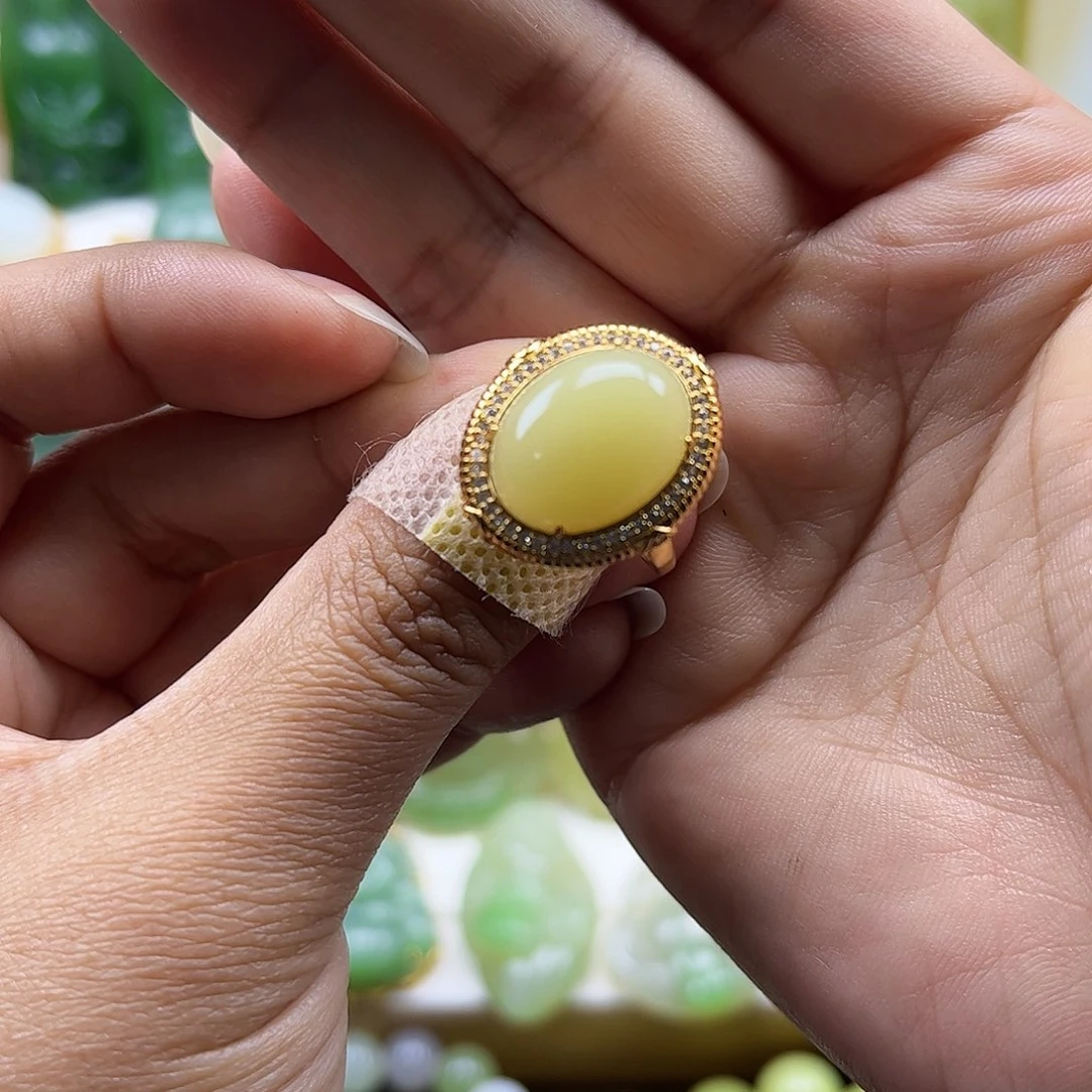 和田玉戒指银S925镶嵌诸**遂