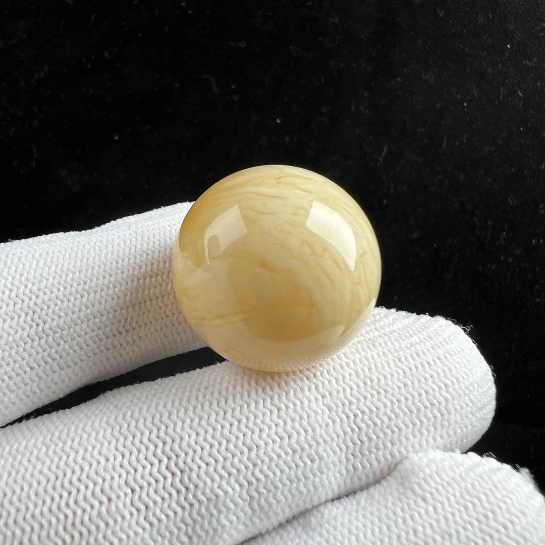 A1093天然蜜蜡妖花圆珠22.5mm 支持鉴定假一罚四