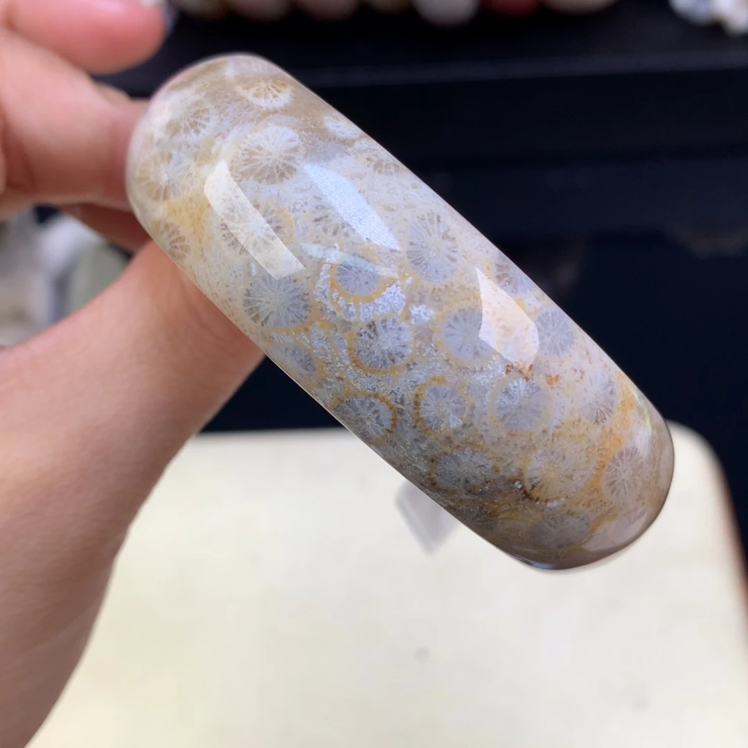 硅化珊瑚（珊瑚玉）未镶嵌吊坠(赠链)五折手镯56.6圈（16号）
