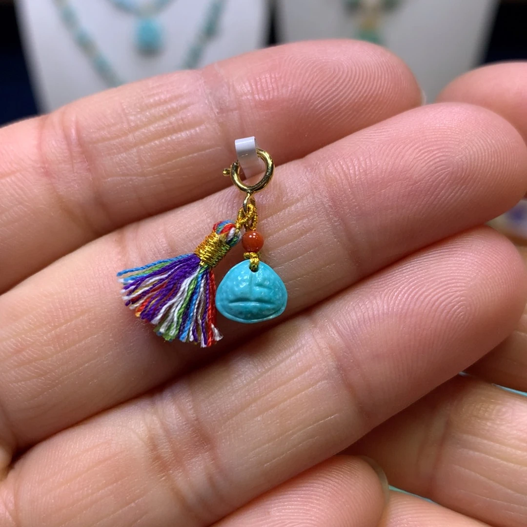 南红玛瑙银S925镀金镶嵌挂件