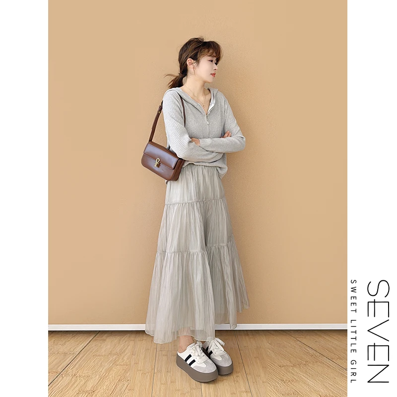 262香云皱⑧七七146小个子设计感网纱薄款a字半身裙女夏季小美说