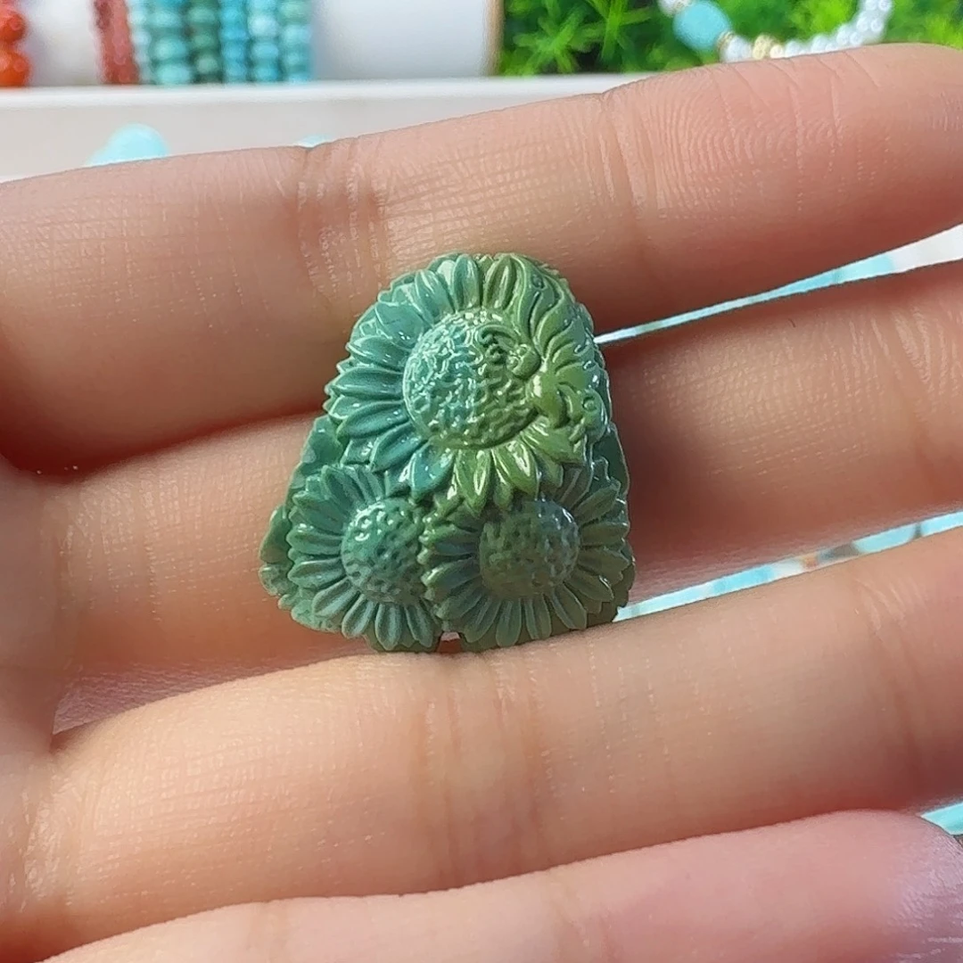 绿松石未镶嵌吊坠(不含链)向日葵