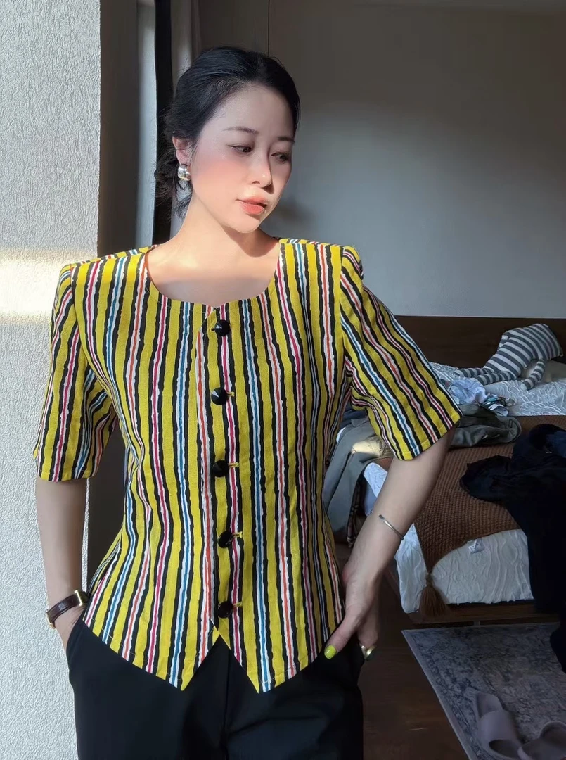 95新 YSL/圣罗兰 送中检/圣罗兰彩色麻西服