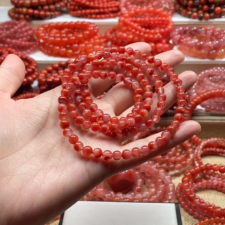 南红玛瑙未镶嵌手链