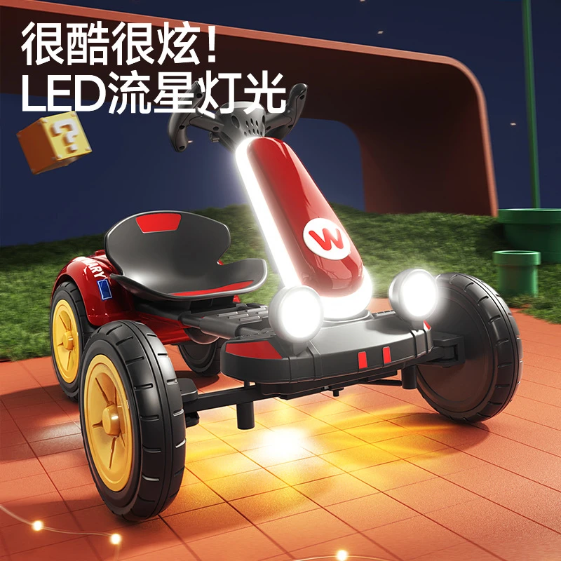 炫酷可折叠儿童电动卡丁车四轮便捷免安装童车儿童可自驾卡丁车