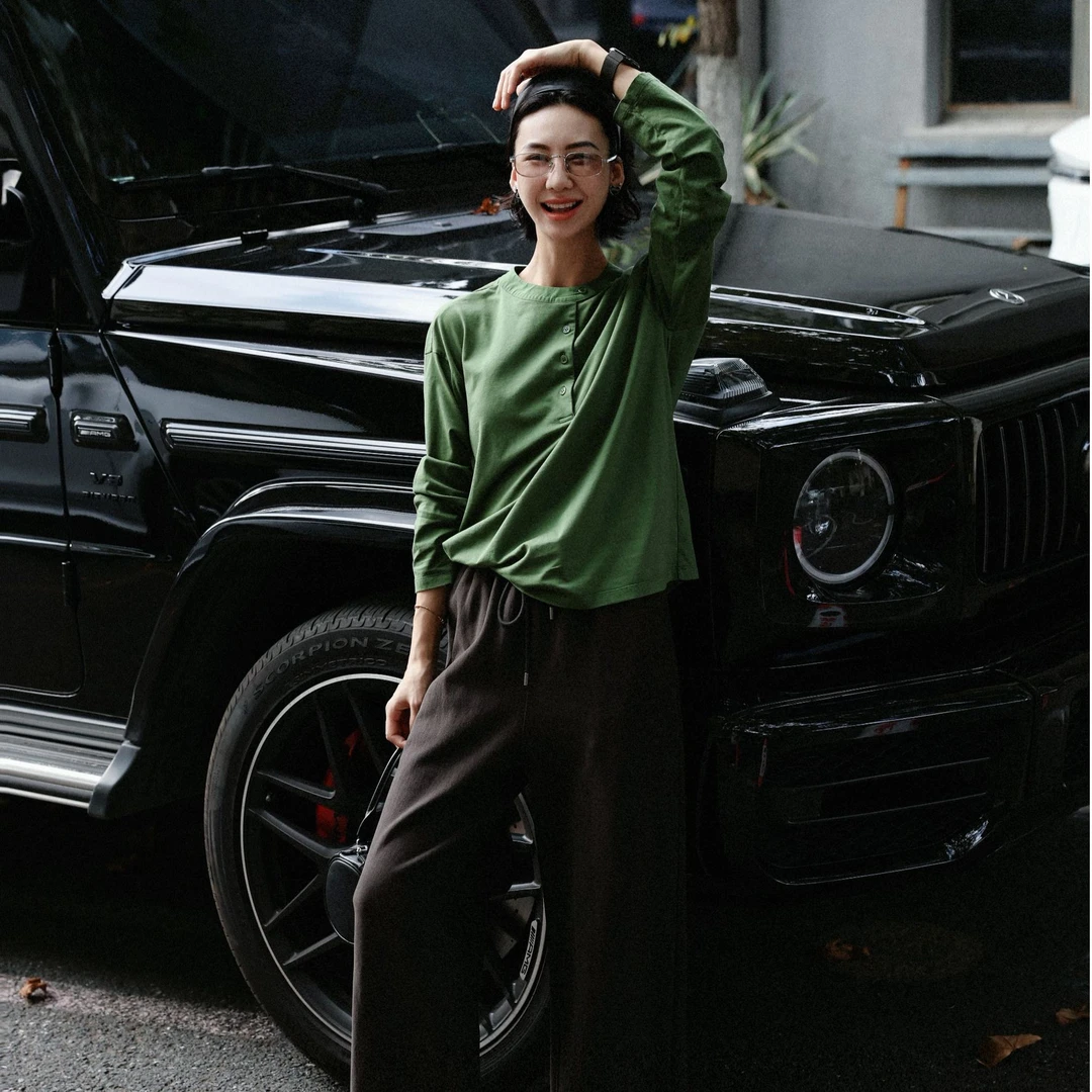 TT设计师【藤井树】极简风简约百搭亨利领全棉长袖卫衣TT191148