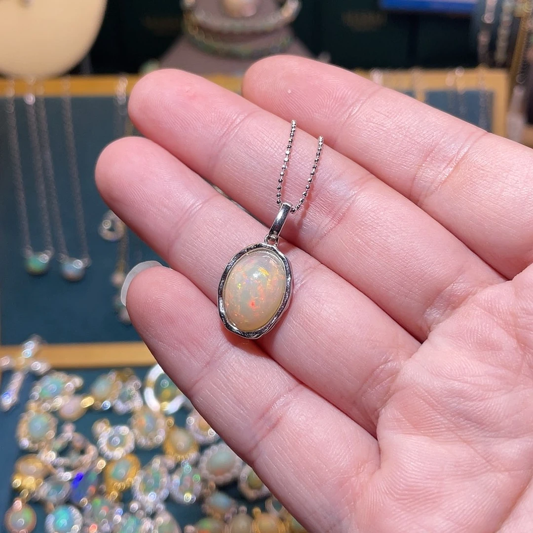 银S925镶嵌欧泊吊坠）一****子