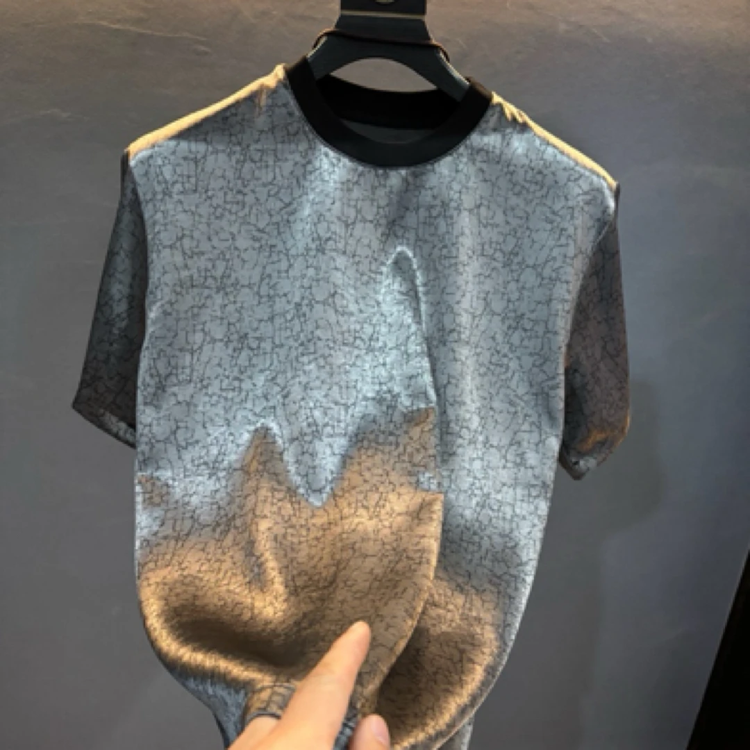 2503夏季时尚短袖新款男装百搭半袖圆领休闲男士潮流纯色修身潮牌