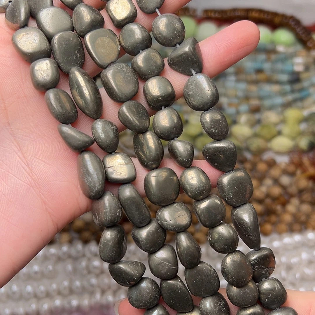 玛瑙/玉髓合金珠宝半成品Y199。12mm天然铜铁矿随形一条