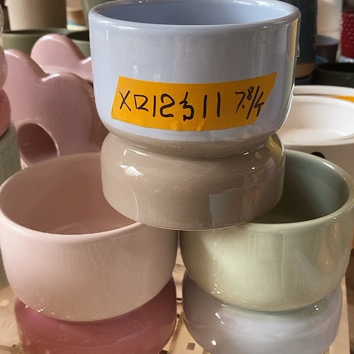 陶盆有孔 瑕疵针孔漏釉介意勿拍 口高