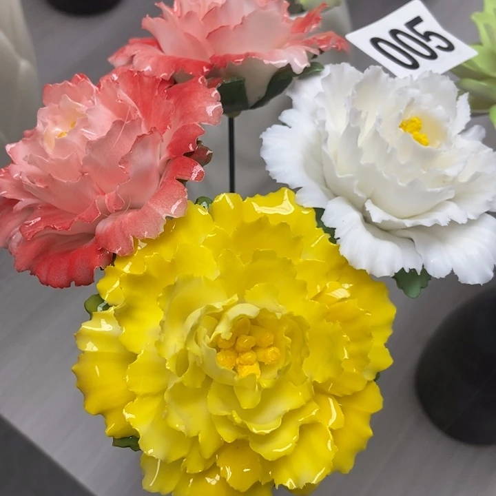 陶瓷手工制作陶瓷花4朵