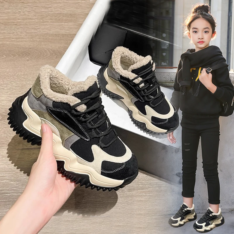 阿童木女童棉鞋2025冬季新款儿童加绒运动鞋学生保暖休闲板鞋大棉