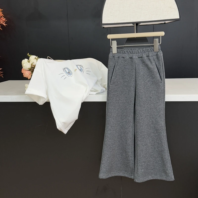 现货leomama【长腿神裤】女童春季新款喇叭裤百搭休闲裤中大童裤子