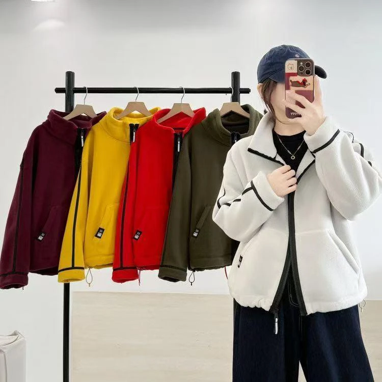 {珊珊专属}新款奥粒绒立领加厚加绒可外穿家居服休闲运动装上衣