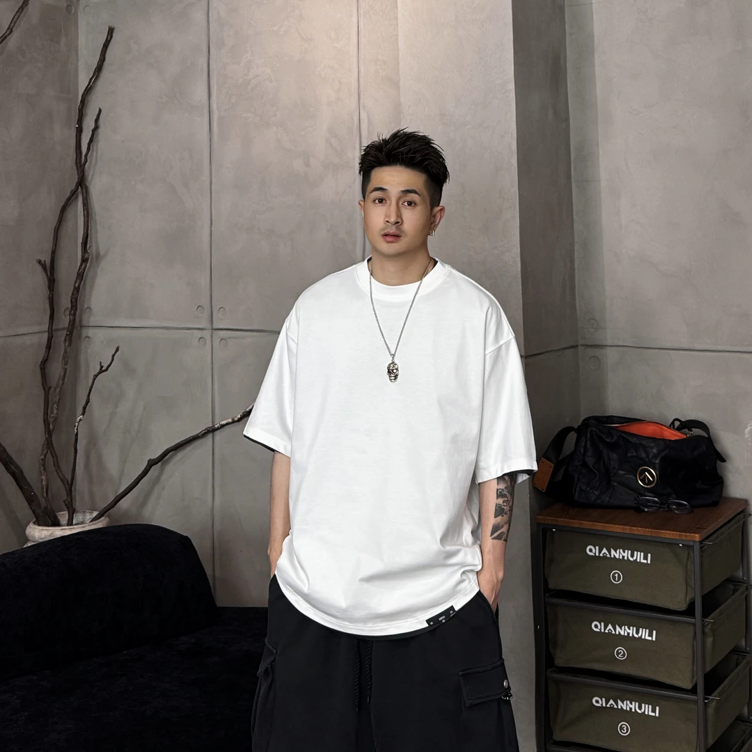 XDZZ二狗25ss夏季270g极简廓形净版百搭休闲蝙蝠纯棉T恤Y8065