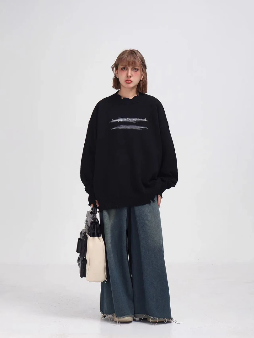 B2-2两色”闪光字母”毛衣（865）