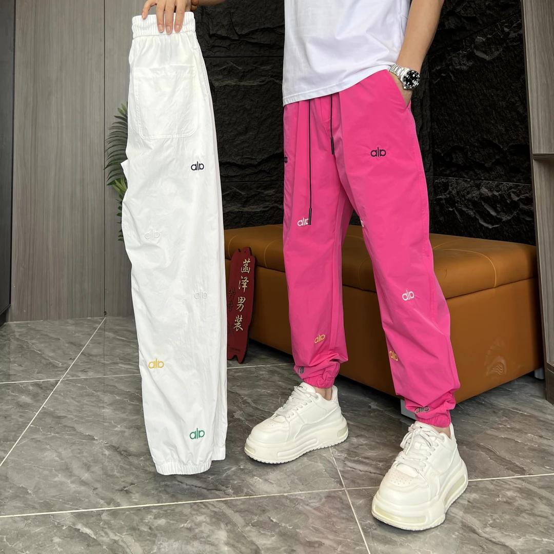 薄款休闲裤束脚裤速干裤运动夏季中腰刺绣长裤3305