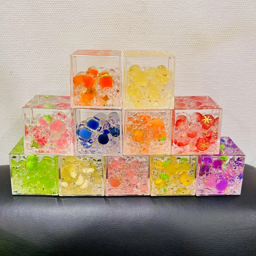 【喵喵拆袋】流沙水果方砖系列摆件开火车玩法