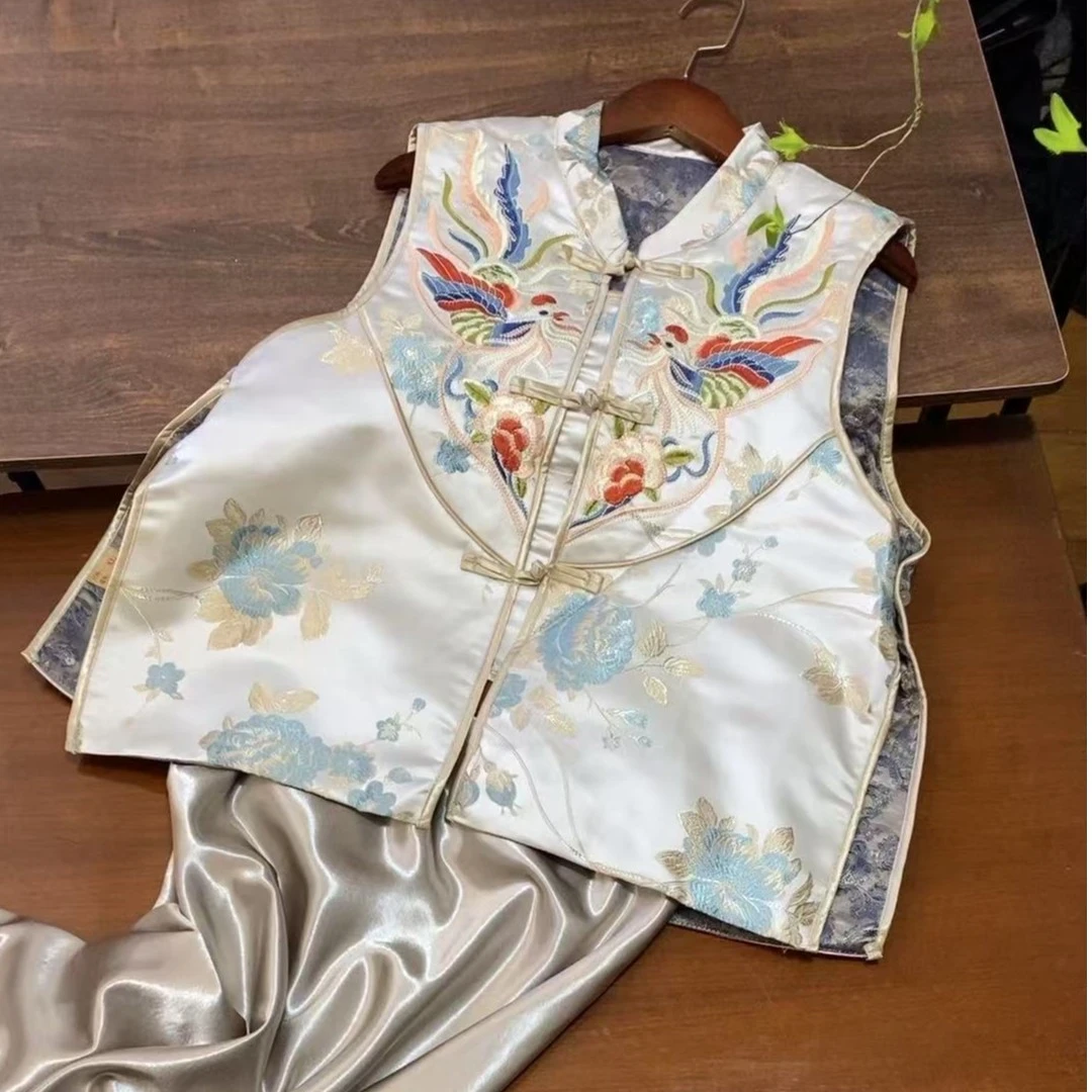 【新中式·昔闻】小古风百搭盘扣刺绣马甲  女中国风气质棉马甲复古