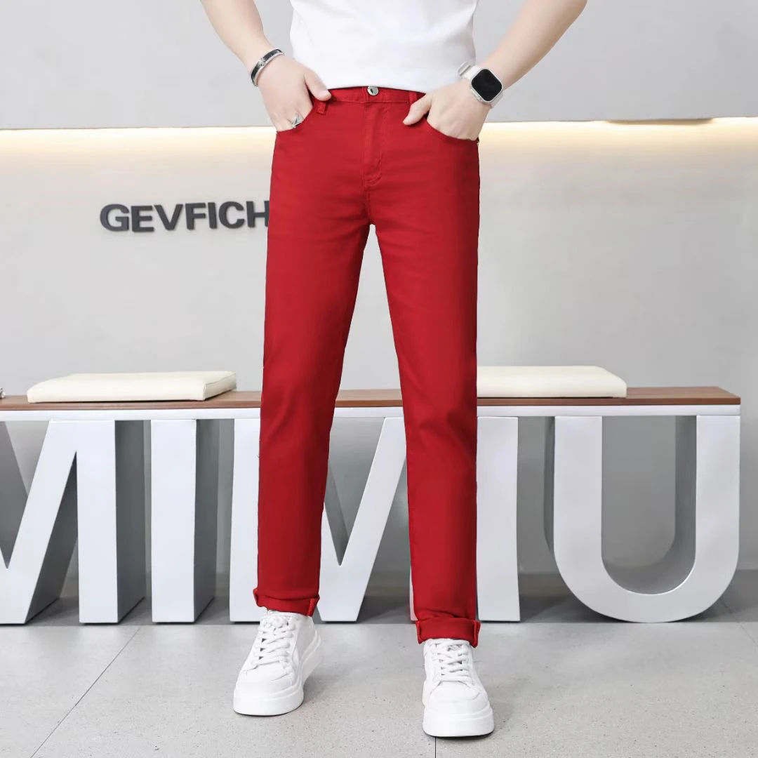 多口袋直筒裤常规欧美简约牛仔裤夏季薄款裤子休闲裤潮流修身春夏