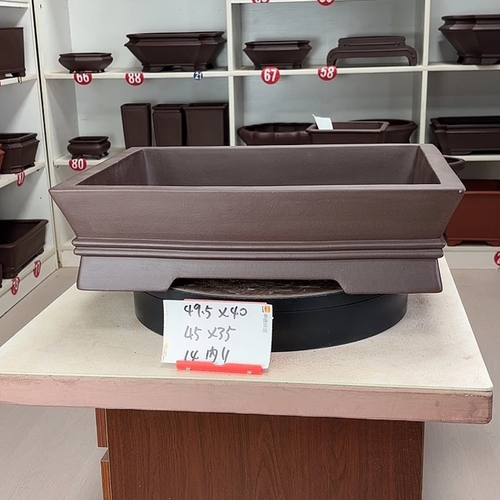 紫砂花盆双中线大