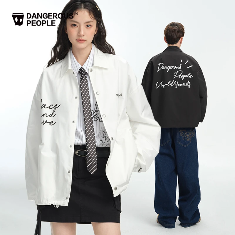 Dangerouspeople薛之谦dsp纸袋头小标印花教练夹克春季百搭潮外套