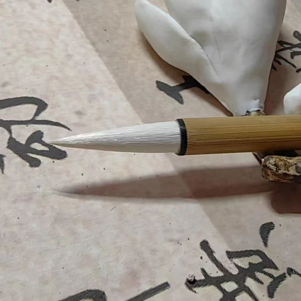 善琏湖笔厂双羊牌出口珠圆玉润纯羊毫出锋3.2cm直径0.7cm