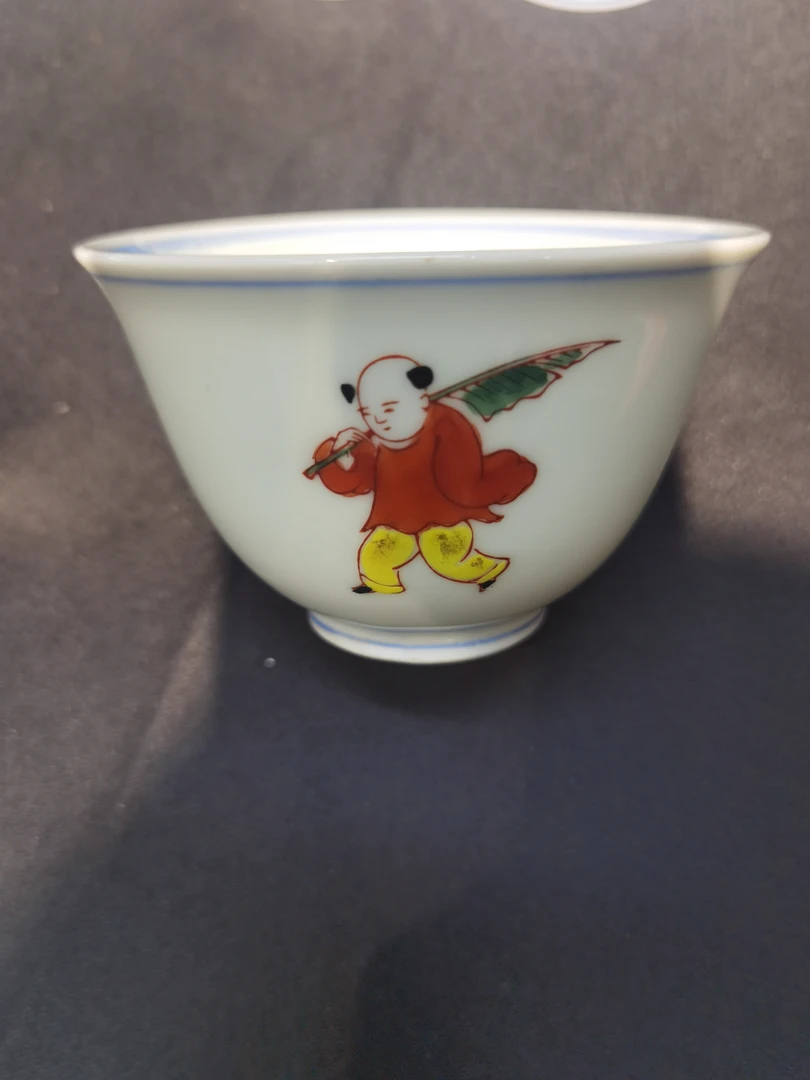 人物彩绘大口径品茗杯茶具主人杯陶瓷茶杯