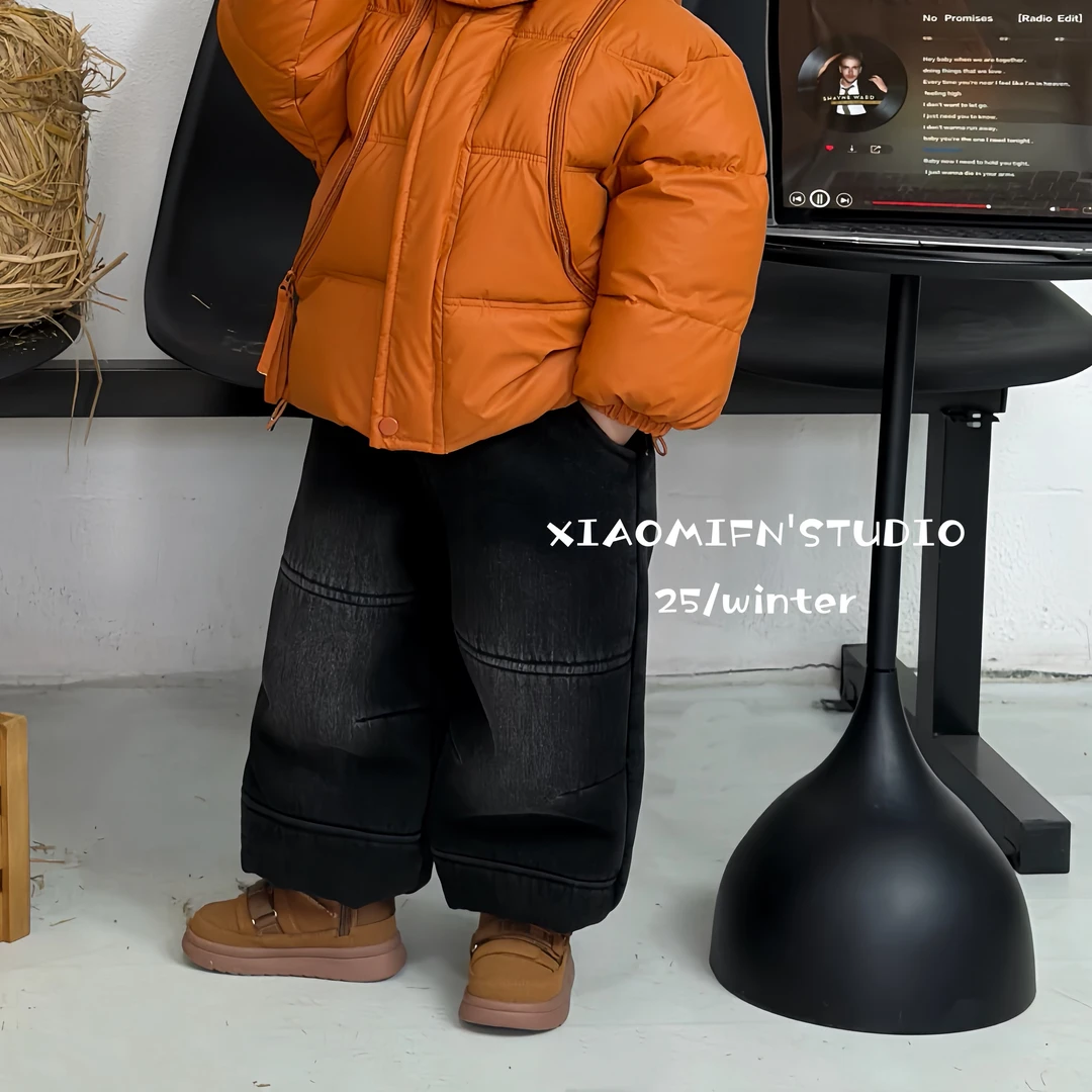 儿童灯笼裤牛仔裤2025秋冬韩版男童时尚洋气宽松百搭宝宝25c16